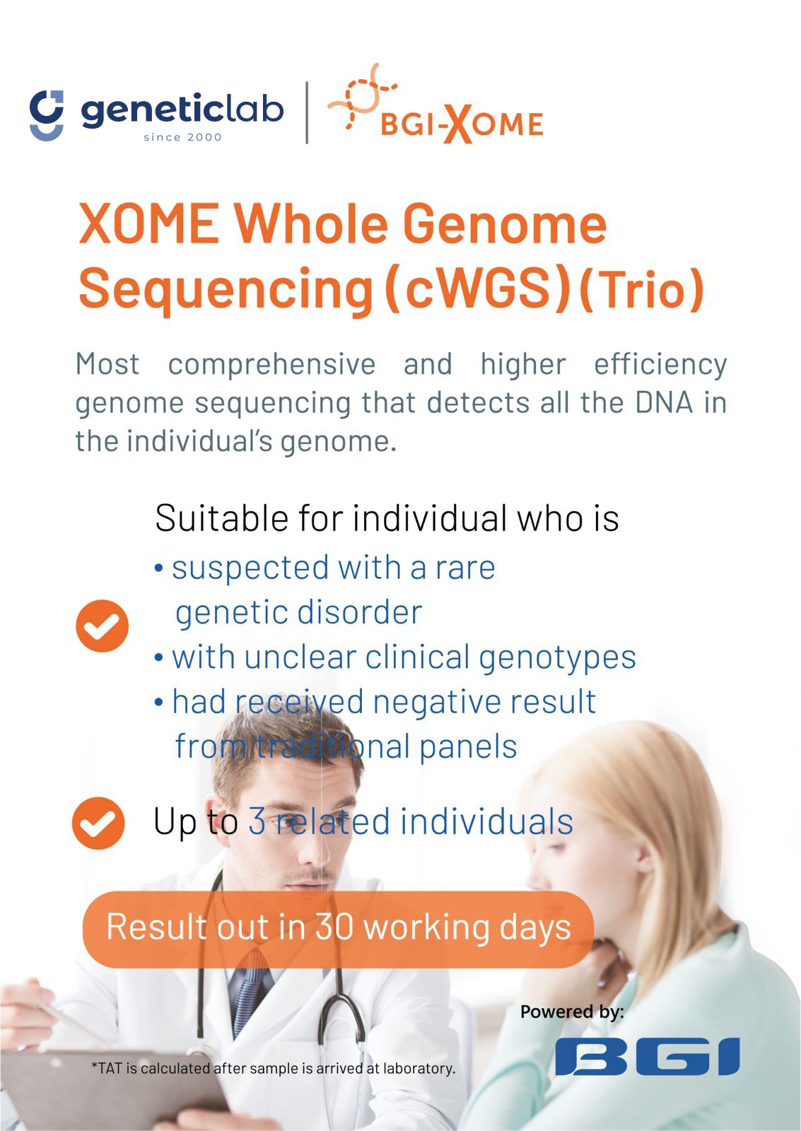 XOME Whole Genome Sequencing cWGS Trio promotional visual